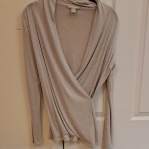 Banana Republic Soft Gray Wrap Top